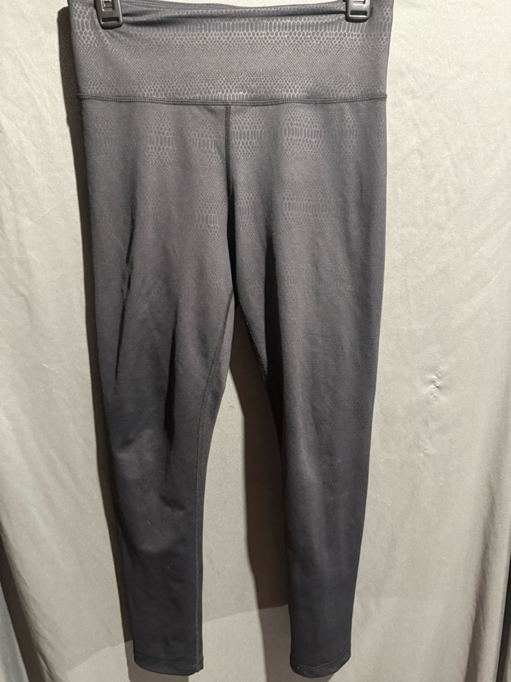 ZYIA Black Textured High-Waist Leggings